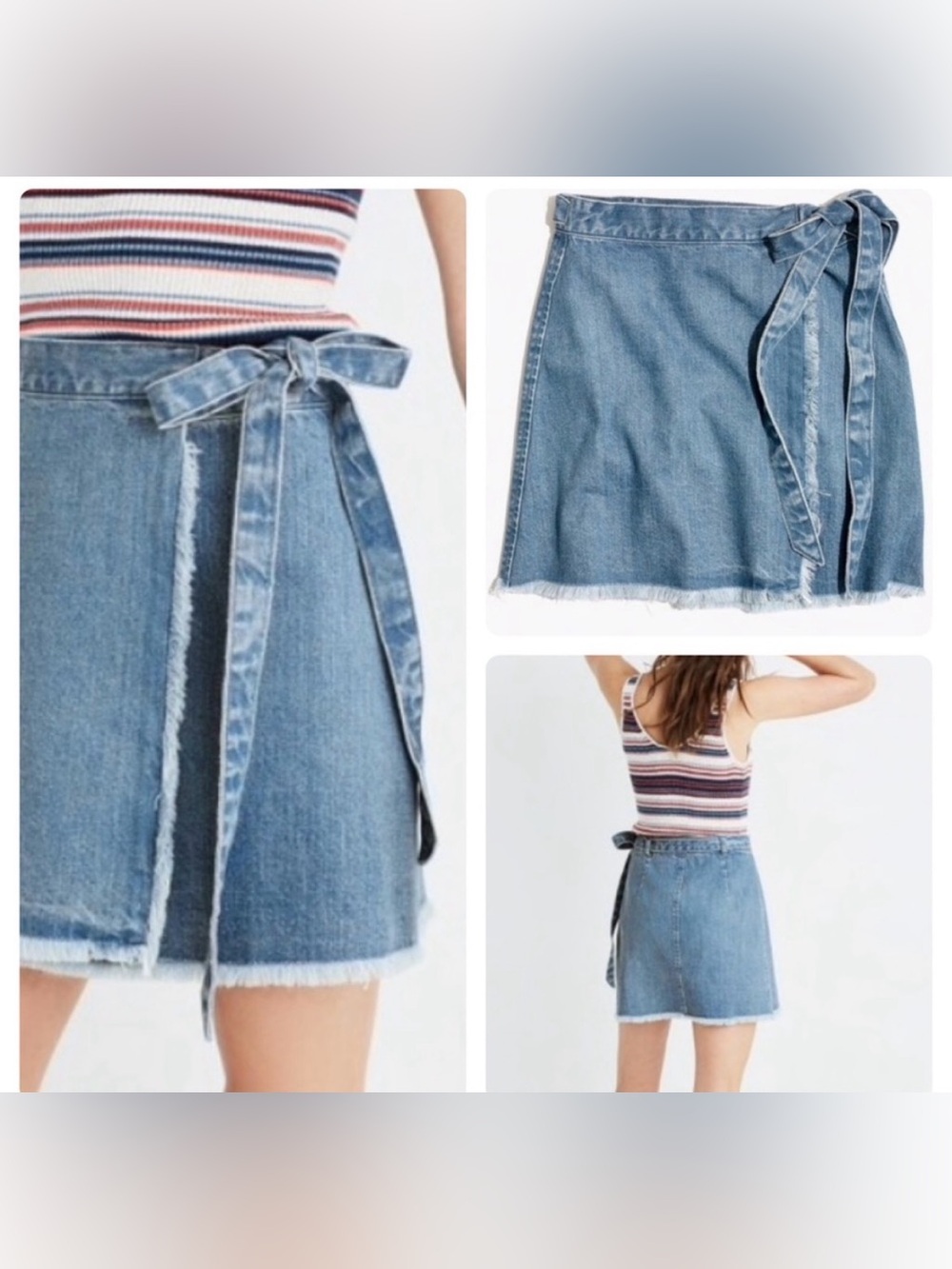 Madewell-Raw Hem-Denim Mini Wrap Skirt-Cottage-Boho-Fall-Festival-Western-6